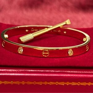 Cartier Style Gold Plated Stainless Steel Love Screw Driver Bracelet Bangle